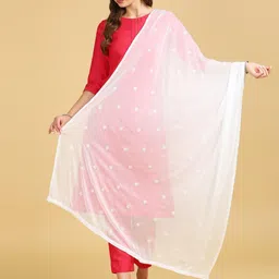 Dupatta Bazaar Floral Embroidered Chiffon Dupatta with Sequin-image-39
