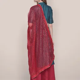 Dupatta Bazaar Embroidered Dupatta with Sequinned image 5