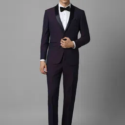 Louis Philippe Checked Tuxedo Slim-Fit 2-Piece Suit-image-91