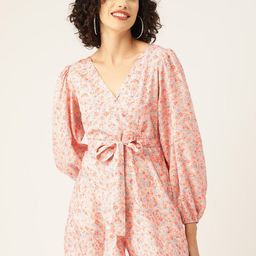 Sleek Italia Floral Printed V-Neck Playsuit-53