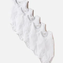 Giggles by Babyshop Infant Boys Pack Of 5 Cotton Bodysuit-image-44