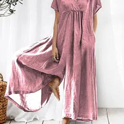 Stylecast X KPOP Pink V-Neck Cotton Basic Jumpsuit-picture-11