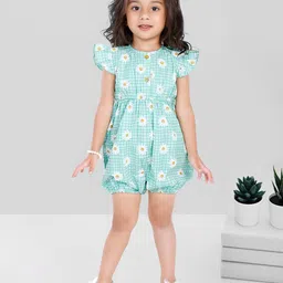 Nino Bambino Girls Printed Pure Cotton Playsuit-image-55