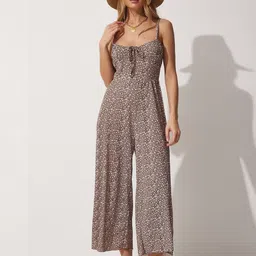 Happiness istanbul Floral Printed Basic Jumpsuit-image-69