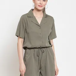 Color Cocktail Olive Green Basic Jumpsuit-picture-31