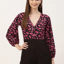 Sleek Italia Printed V-Neck Playsuit Jumpsuit-picture-33