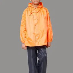 THE CLOWNFISH Kids Waterproof Double Coating Reversible Hooded Rain Jacket-22