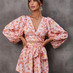 StyleCast Pink Floral Printed Cut-Outs V-Neck Jumpsuit-picture-25