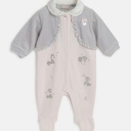 Chicco Infant Girls Embellished Sleepsuit with Lace Insert & Ruffled Detail-image-45