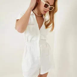 LULU & SKY Shirt Collar Short Sleeves Playsuit-picture-12
