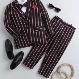 Jeetethnics Boys Black Striped Five-Piece Party Suit-picture-56