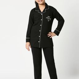 Zeyo Girls Black Solid Night suit-image-81