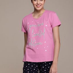 beebelle Typography Printed Pure Cotton Night Suit-image-91