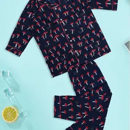 BAESD Infants Conversational Printed Lapel Collar Pure Cotton Night Suit-65