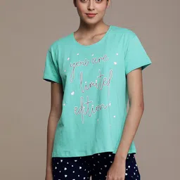 beebelle Typography Printed Pure Cotton Night Suit-picture-35