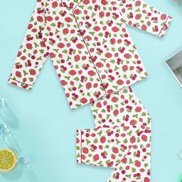 BAESD Kids Conversational Printed Lapel Collar Pure Cotton Night suit-picture-4