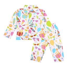 The Mom Store Unisex Kids White & Green Printed Night suit-picture-56