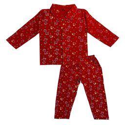 BAESD Kids Conversational Printed Shirt Collar Long Sleeves Night suit-78