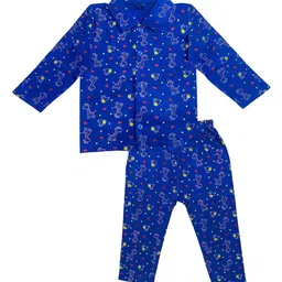 BAESD Infants Conversational Printed Shirt Collar Night Suit-79