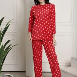 Secret Wish Polka Dots Printed Night suit-picture-2
