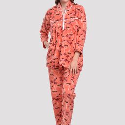 CIERGE Women Orange & White Printed Night suit-image-63