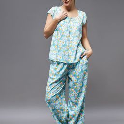 Miss Chase Women Blue & White Printed Night suit-image-59