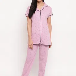 Style Dunes Women Pink & White Printed Night Suit NW_SD013_PK_2PC-Pink-image-76