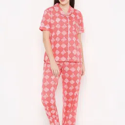 Sand Dune Conversational Printed Pure Cotton Night Suit-image-71