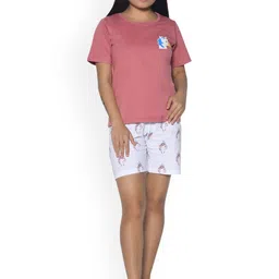 FUNKRAFTS Girls Graphic Printed Pure Cotton Night Suit-image-25