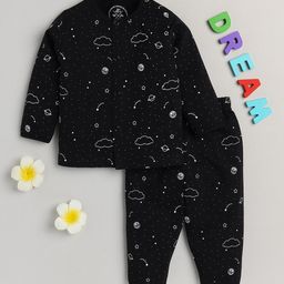 Clt.s Kids Black & White Printed Pure Cotton Night suit-picture-18