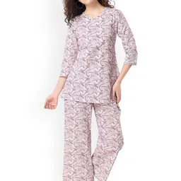 NIGHT FLOSS Women Printed Night suit-image-27