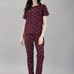 Smarty Pants Women Printed Cotton Night suit-image-44