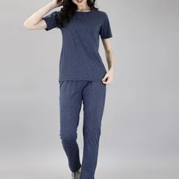 Smarty Pants Women Polka Dot Cotton Night suit-image-54
