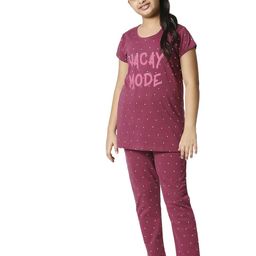 Zeyo Girls Purple Printed Night suit-image-26