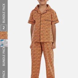 Growing Tree Kids Pack Of 2 Printed Pure Cotton Night Suit-picture-30