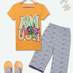SINI MINI Girls 2 Pieces Typography Printed Night Suit-image-36