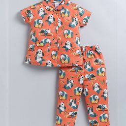 NAUTI KIDZ Girls Pure Cotton Printed Night suit-image-48