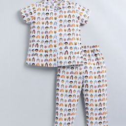 NAUTI KIDZ Girls Pure Cotton Printed Night suit-picture-17