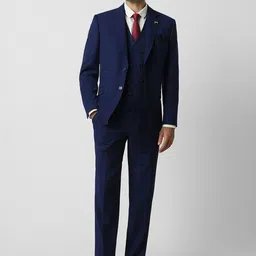 Van Heusen Checked Slim-Fit Single-Breasted Three-Piece Formal Suit-picture-56