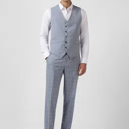 Van Heusen Checked Slim Fit Single Breasted Formal Suits-image-32