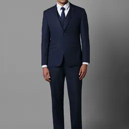 Louis Philippe Men Slim-Fit Single-Breasted Three-Piece Formal Suit-image-83