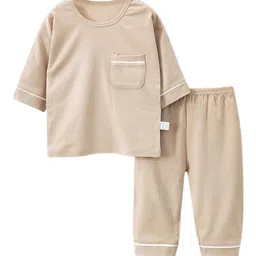 StyleCast Kids Boys Beige Cotton T-Shirt & Trousers-image-9