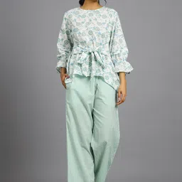HANDICRAFT PALACE Floral Printed Pure Cotton Night Suit-image-28