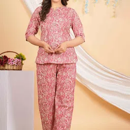 RAJPUTANA CAMISA Floral Printed Pure Cotton Night Suit-picture-34