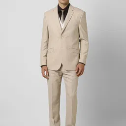 Van Heusen Men 4-Pcs Textured Notched Lapel Collar Single Breasted Suit-image-43