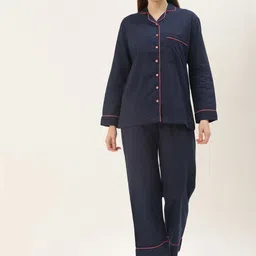 Ikk Kudi by Seerat Women Blue Shirt Cotton Night suit-image-37