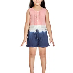 Peppermint Girls Self Design Lace Inserts Cotton Playsuit-image-18