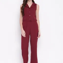Mayra Sleeveless Belted Basic Jumpsuit-34