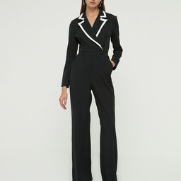 Trendyol Notched Lapel Collar Long Sleeves Basic Jumpsuit-11