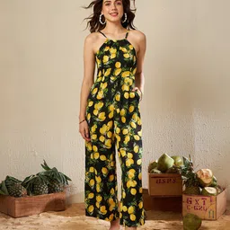 KASSUALLY Graphic Printed Shoulder Straps Basic Jumpsuit-image-6